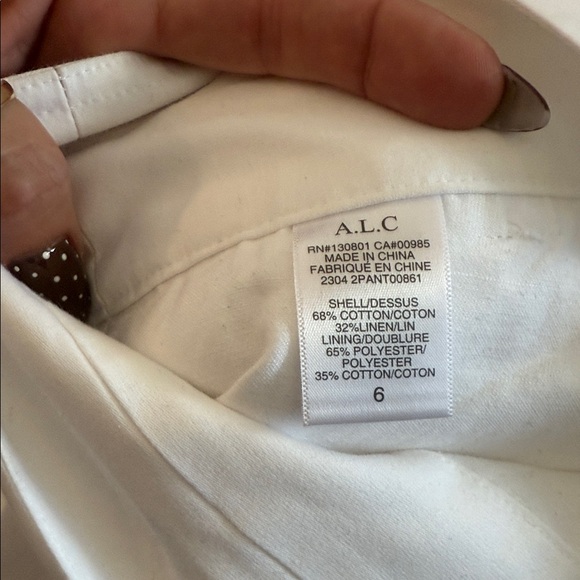 ALC White Wide-Leg Pants with Belt - Picture 3 of 8